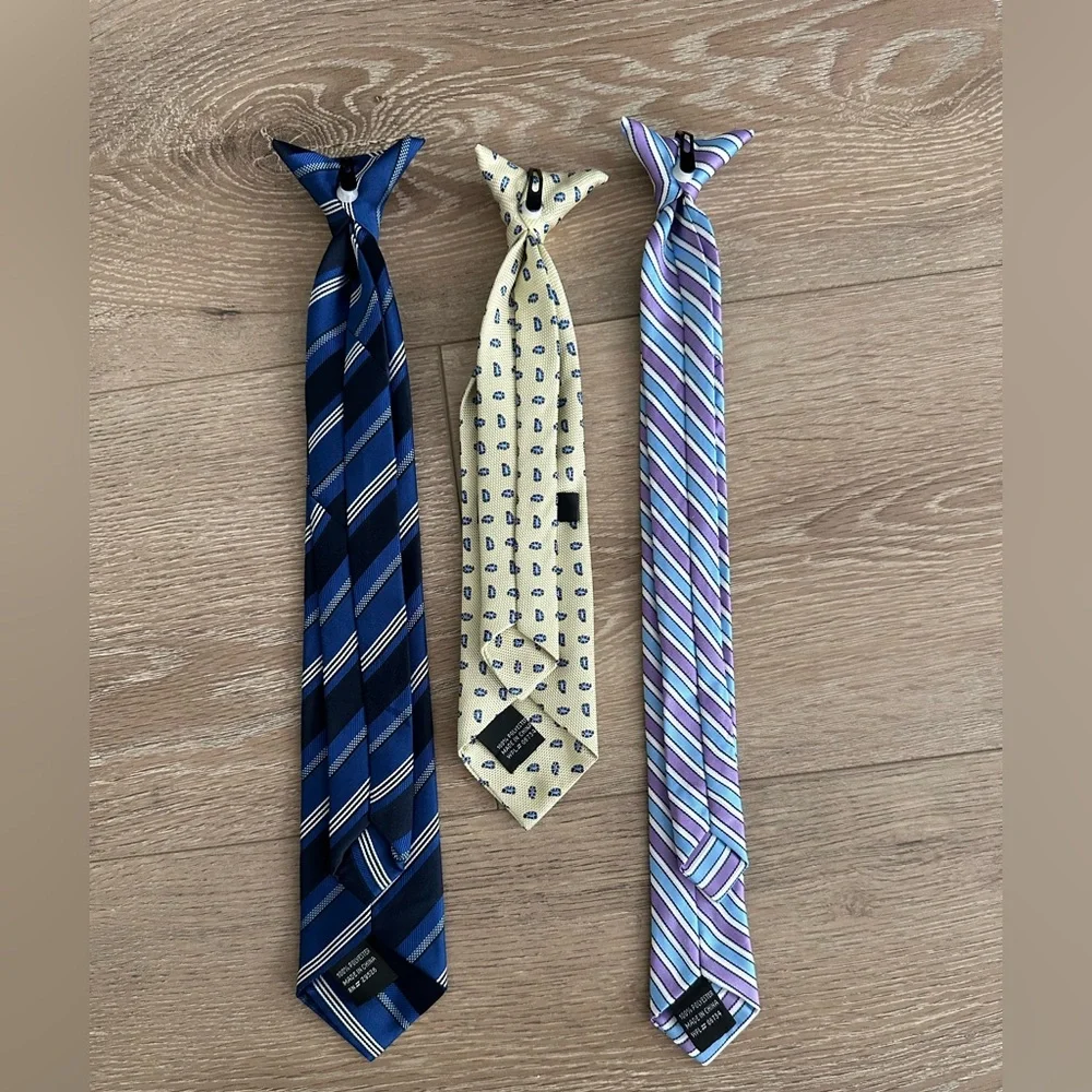 Elegant Kids Tie Set - Blue, Cream, Purple